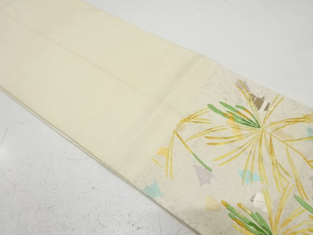  アンティーク　引箔　若松模様織り出し袋帯（材料）